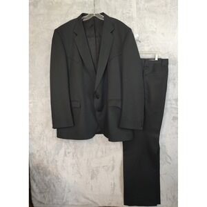 Sheplers Mens Black Western Suit 2 Piece Jacket Pants Set 52L USA Made Cowboy